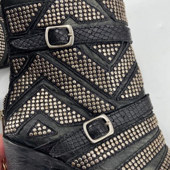 Mexicana old gringo black leather studded ankle boots - Picture 12 of 12